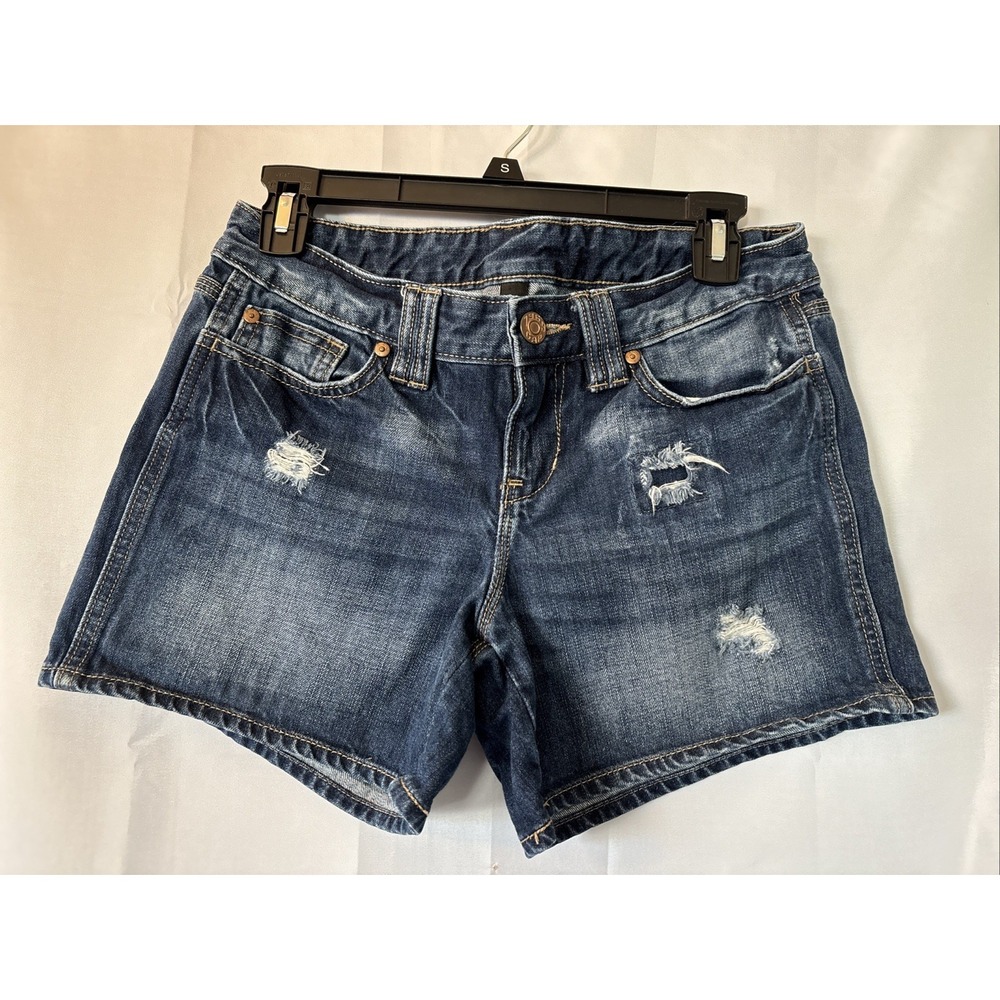 Gap‎ Shorts Womens 4 Blue Loose Chino Distressed Denim Preppy Casual